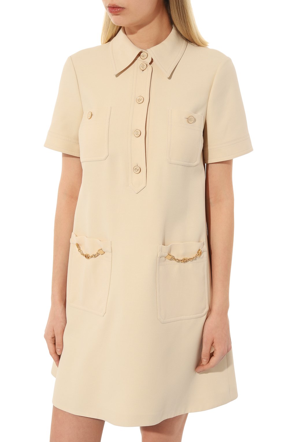 Платье из шелка и шерсти GUCCI, арт. 661672 ZAD88, фото 3
