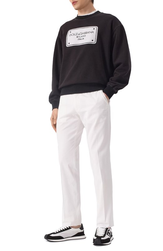 Хлопковые брюки Dolce & Gabbana GVB6ET/FUFMJ Белый  GVB6ET/FUFMJ Фото 2