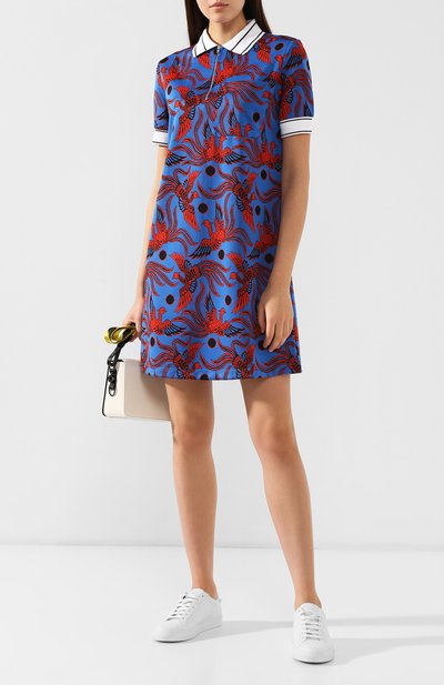 Платье с принтом KENZO синего цвета по цене 23250 руб., арт. 2R0840930, фото 2 Платье с принтом KENZO, арт. 2R0840930, фото 2