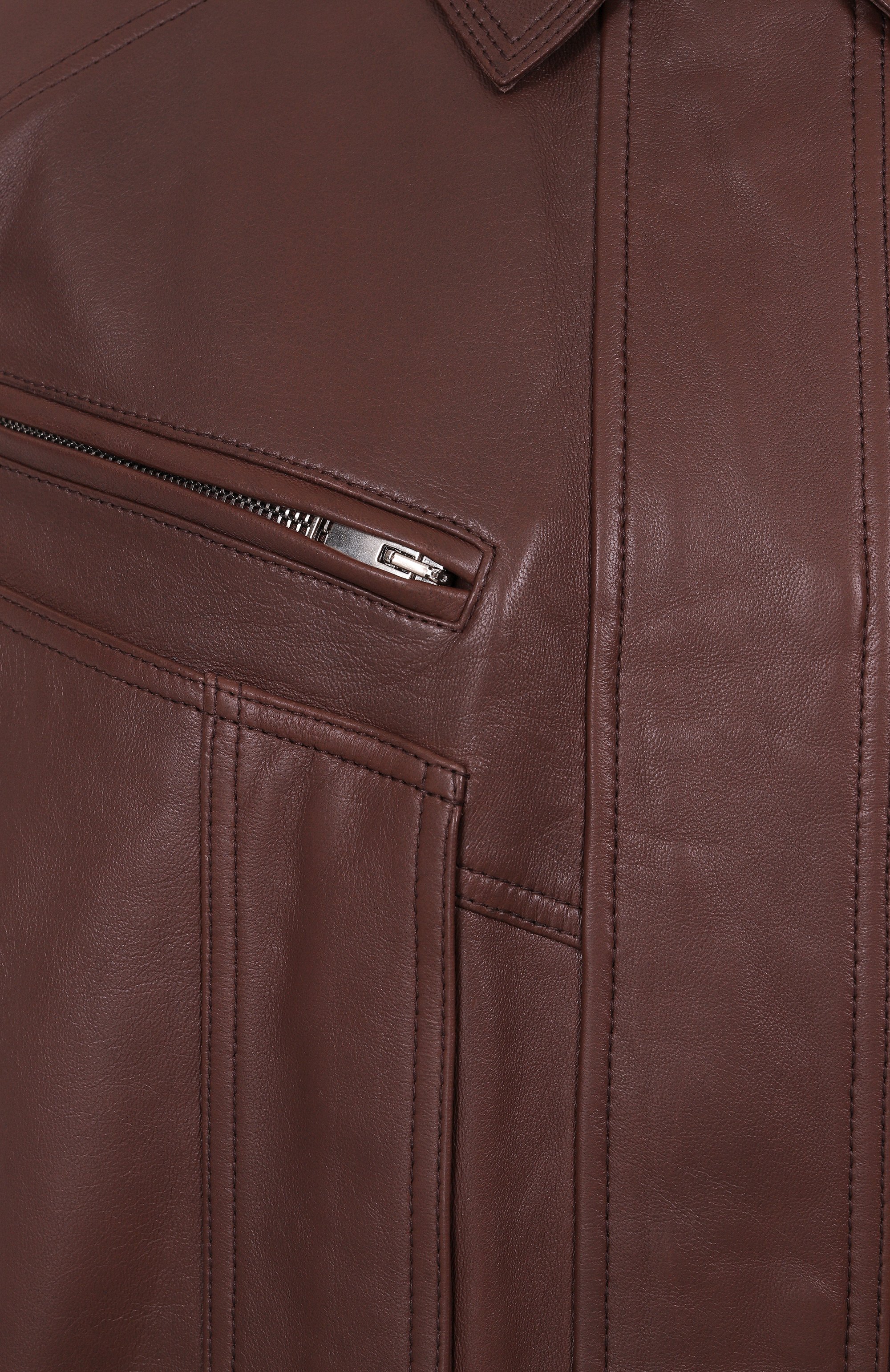 Кожаный бомбер 12 STOREEZ, арт. 127369, фото 6