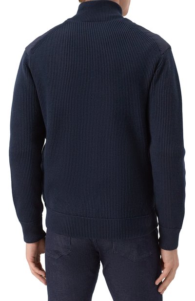 Комбинированный кардиган BOSS ORANGE темно-синего цвета по цене 37300 руб., арт. 50531494, фото 4 Комбинированный кардиган BOSS ORANGE, арт. 50531494, фото 4