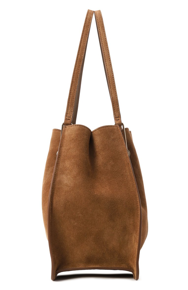 Женская сумка GIORGIO ARMANI коричневого цвета, арт. GW000836/AF14186 | Фото 4 (Размер: medium; Материал: Натуральная кожа, Натуральна�я замша; Автоматизация состава: Проставлено; Автоматизация ТО: Проставлено)