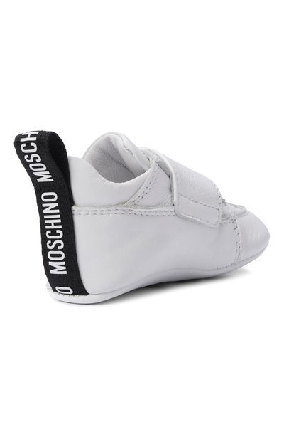 Кожаные пинетки MOSCHINO белого цвета по цене 18450 руб., арт. 84066/VAR8, фото 3 Кожаные пинетки MOSCHINO, арт. 84066/VAR8, фото 3