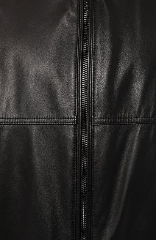 Кожаный бомбер BOSS Orange Чёрный, фото 5