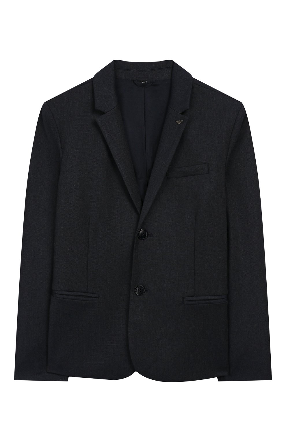 Пиджак на двух пуговицах EMPORIO ARMANI синего цвета по цене 43700 руб., арт. 6G4G01/4N38Z, фото 1 Пиджак на двух пуговицах EMPORIO ARMANI, арт. 6G4G01/4N38Z, фото 1