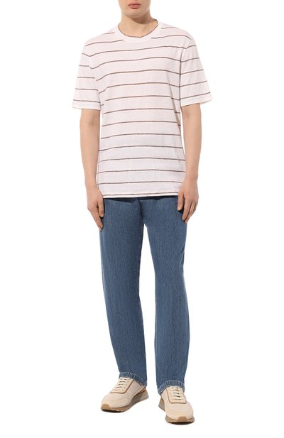 Футболка изо льна и хлопка BRUNELLO CUCINELLI, арт. MW8341308, фото 2