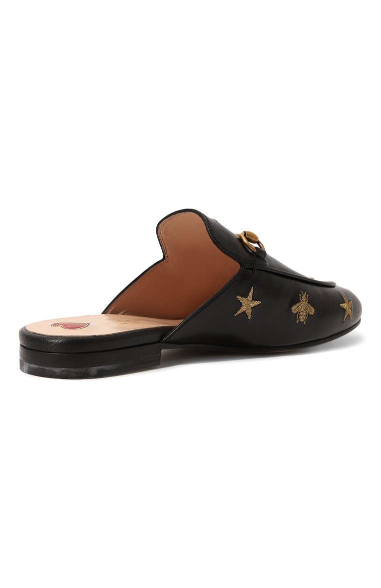 Женские кожаные сабо princetown GUCCI черного цвета, арт. 505268 D3V00 | Фото 5 (Каблук высота: Низкий; Материал внутренний: Натуральная кожа; Подошва: Плоская; Нос: Не проставлено; Материал внешний: Натуральная кожа)