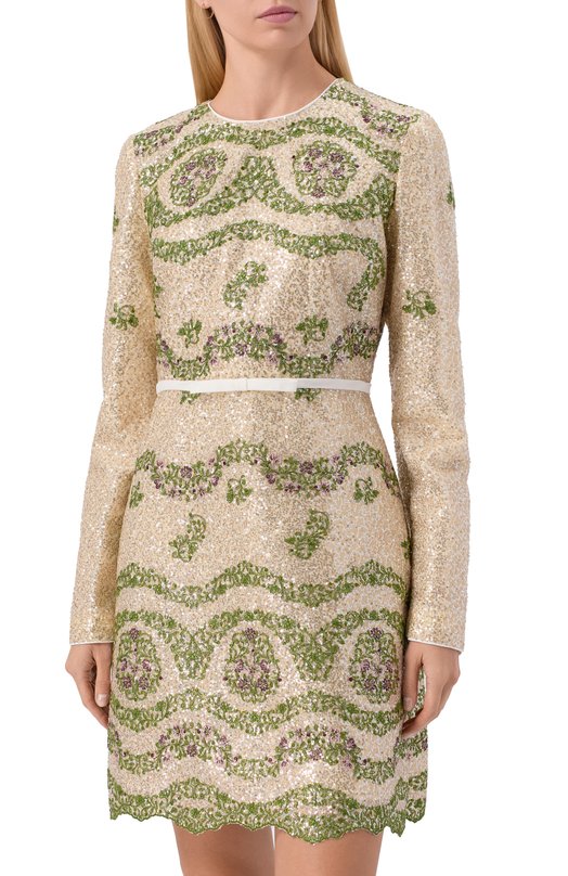 Платье с отделкой пайетками Giambattista Valli 25FWPVCA5160/35PAI Бежевый  25FWPVCA5160/35PAI Фото 3