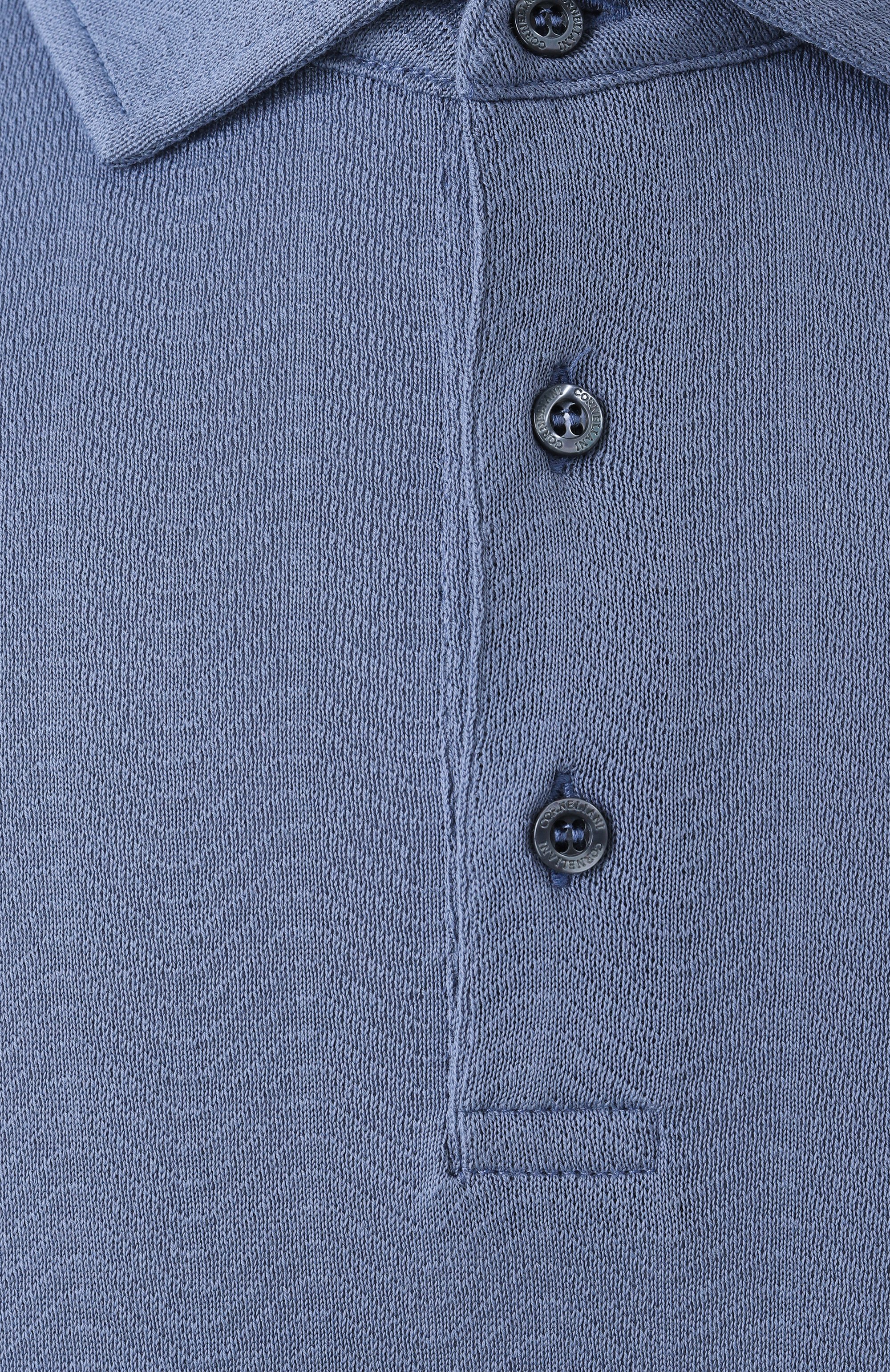 Хлопковое поло CORNELIANI голубого цвета по цене 31150 руб., арт. 25G521-2525007, фото 6 Хлопковое поло CORNELIANI, арт. 25G521-2525007, фото 6