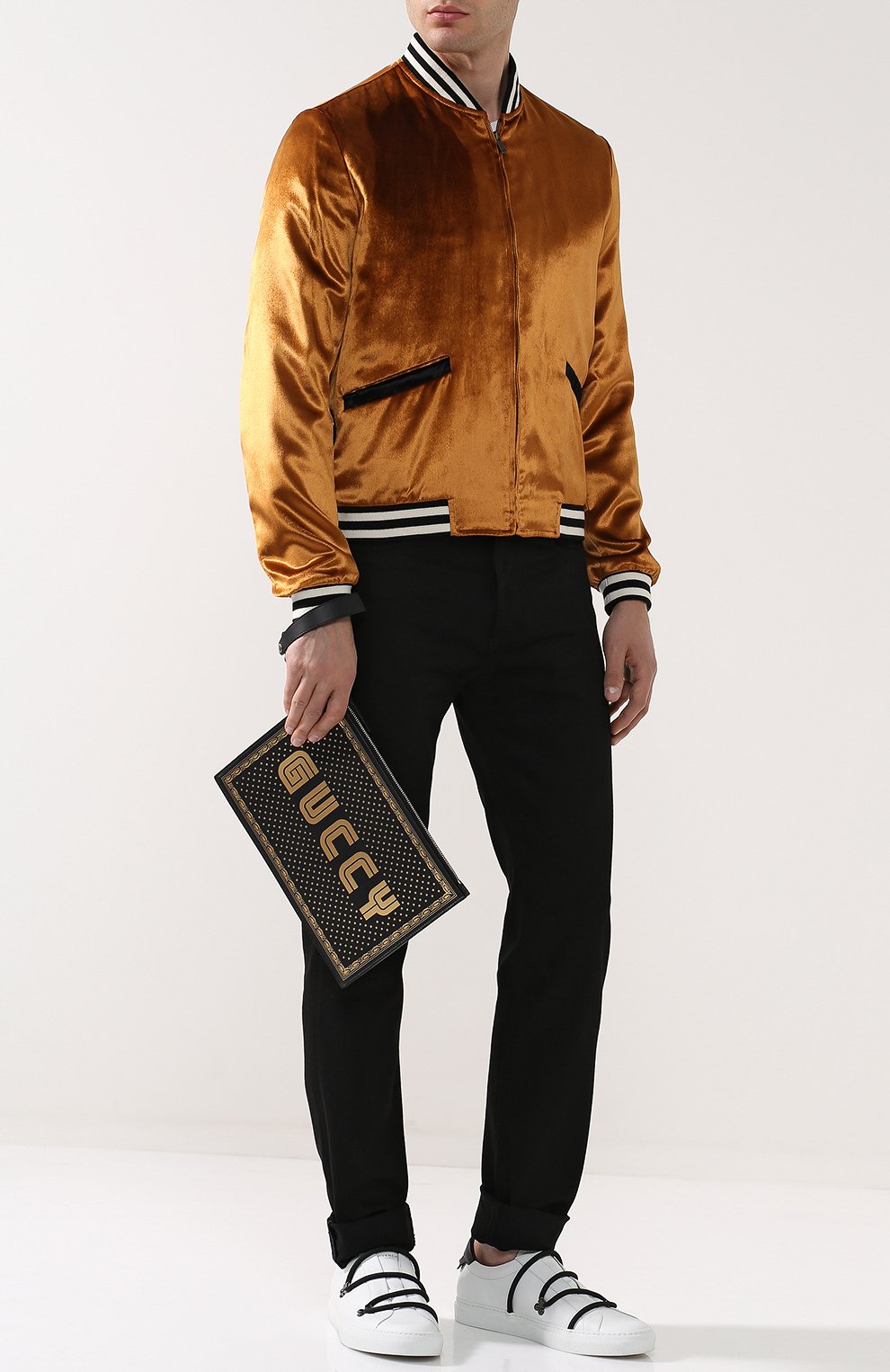 Кожаный клатч guccy на молнии GUCCI, арт. 510489/0GUSN, фото 2