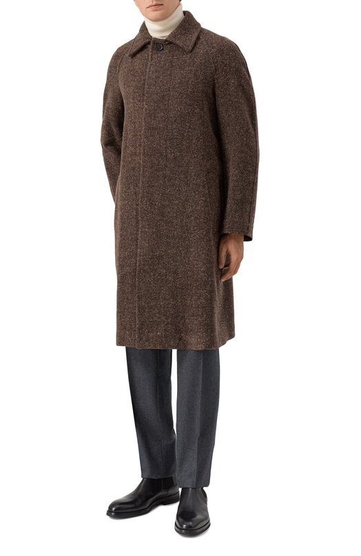 Шерстяное пальто Corneliani 261417-2612204 Коричневый  261417-2612204 Фото 3