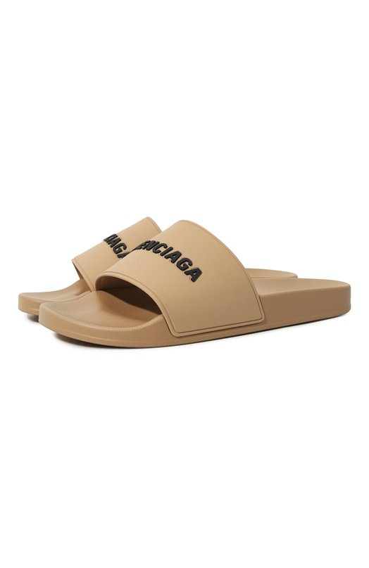 Резиновые шлепанцы Pool Balenciaga 565826/W1S80 Бежевый 565826/W1S80