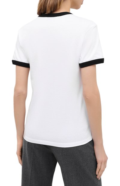 Хлопковая футболка LANVIN белого цвета по цене 24000 руб., арт. RW-T0688J-JR40-H20, фото 4 Хлопковая футболка LANVIN, арт. RW-T0688J-JR40-H20, фото 4