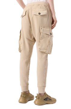 Женские хлопковые джоггеры-карго DSQUARED2 бежевого цвета, арт. S75KB0481/S25539 | Фото 4 (Длина (брюки, джинсы): Стандартные; Материал внешний: Хлопок; Женское Кросс-КТ: Брюки-одежда, Джоггеры - брюки; Стили: Спорт-шик)
