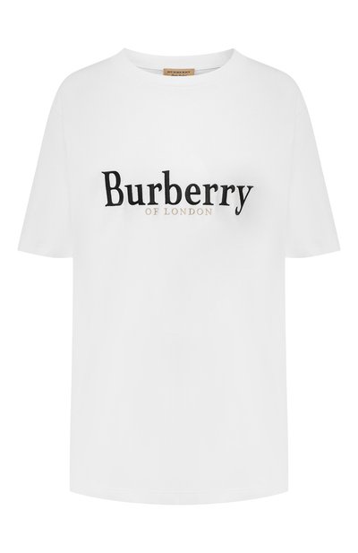 Женская хлопковая футболка BURBERRY, арт. 8005940