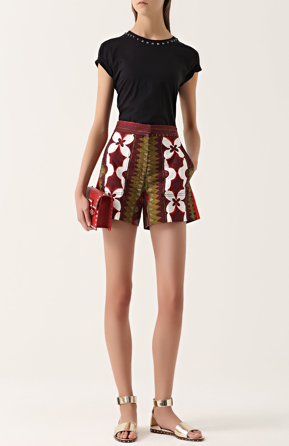 Футболка прямого кроя с шипами VALENTINO, арт. MB3MG03A/2QK, фото 2