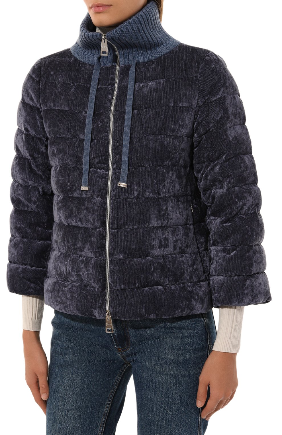 Пуховая куртка из вельвета HERNO темно-синего цвета по цене 87550 руб., арт. PI00125DR/12631, фото 3 Пуховая куртка из вельвета HERNO, арт. PI00125DR/12631, фото 3