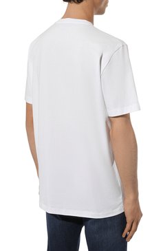 Мужская хлопковая футболка CORNELIANI белого цвета, арт. 93G588-9325036 | Фото 4 (Длина (для топов): Стандартные; Рукава: Короткие; Материал внешний: Хлопок; Принт: С принтом; Стили: Кэжуэл; Мужское Кросс-КТ: Футболка-одежда; Кросс-КТ: Джерси)