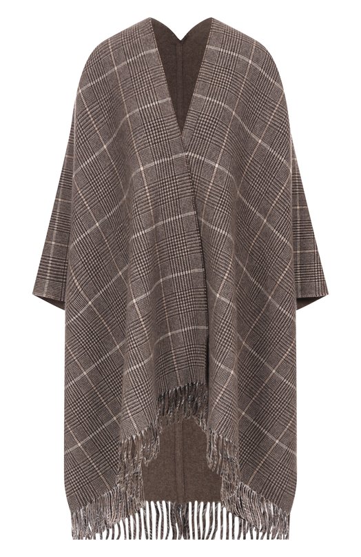 Кашемировое пончо Brunello Cucinelli MSCDAGP31 Коричневый MSCDAGP31
