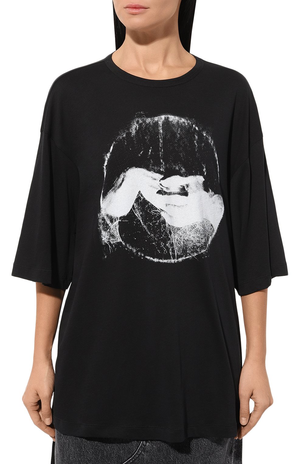 Хлопковая футболка ANN DEMEULEMEESTER, арт. 2402-W-JTS06-37-FA206-099, фото 3