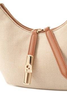 Женская сумка FURLA светло-бежевого цвета, арт. WB01634/BX3542 | Фото 3 (Драгоценные камни: Проставлено; Материал сплава: Проставлено; Ремень/цепочка: На ремешке; Размер: medium; Материал: Текстиль)
