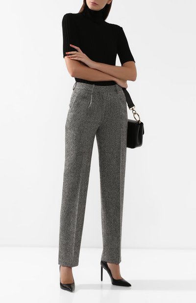 Шерстяные брюки VICTORIA BECKHAM серого цвета по цене 95300 руб., арт. TR 0VR 21011C, фото 2 Шерстяные брюки VICTORIA BECKHAM, арт. TR 0VR 21011C, фото 2