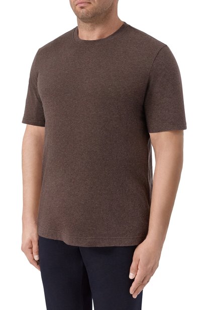 Футболка из хлопка и кашемира CAPOBIANCO коричневого цвета по цене 31250 руб., арт. 19M660.WS00./58, фото 3 Футболка из хлопка и кашемира CAPOBIANCO, арт. 19M660.WS00./58, фото 3