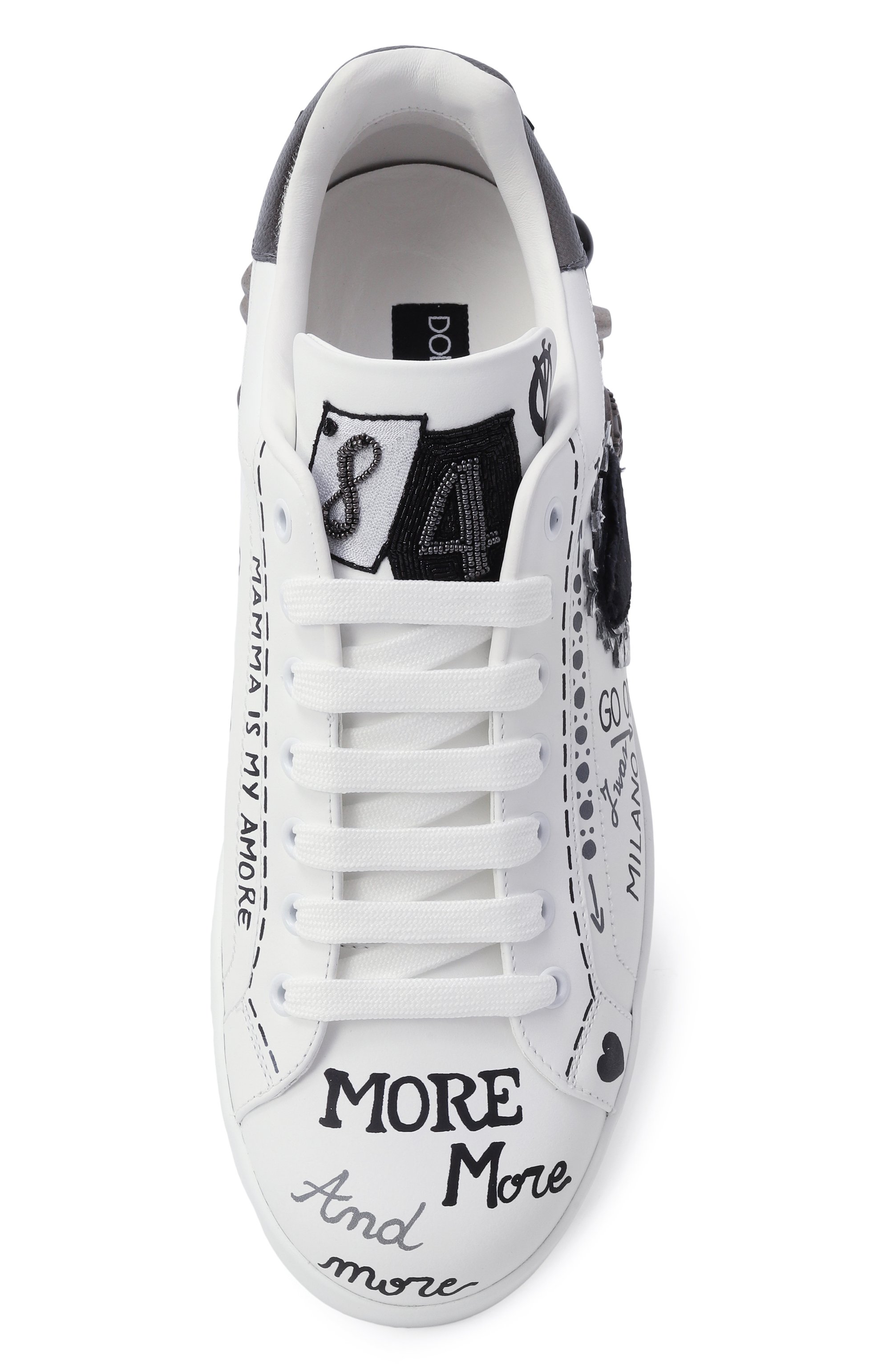 Кожаные кеды portofino DOLCE & GABBANA белого цвета по цене 140000 руб., арт. CS1759/AH029, фото 6 Кожаные кеды portofino DOLCE & GABBANA, арт. CS1759/AH029, фото 6