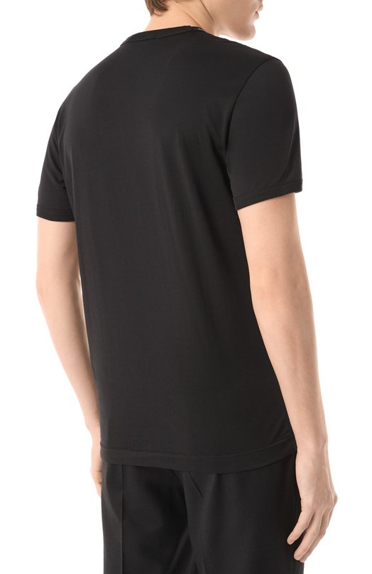 Хлопковая футболка Dolce & Gabbana G8JX7T/FU7EQ Чёрный  G8JX7T/FU7EQ Фото 4
