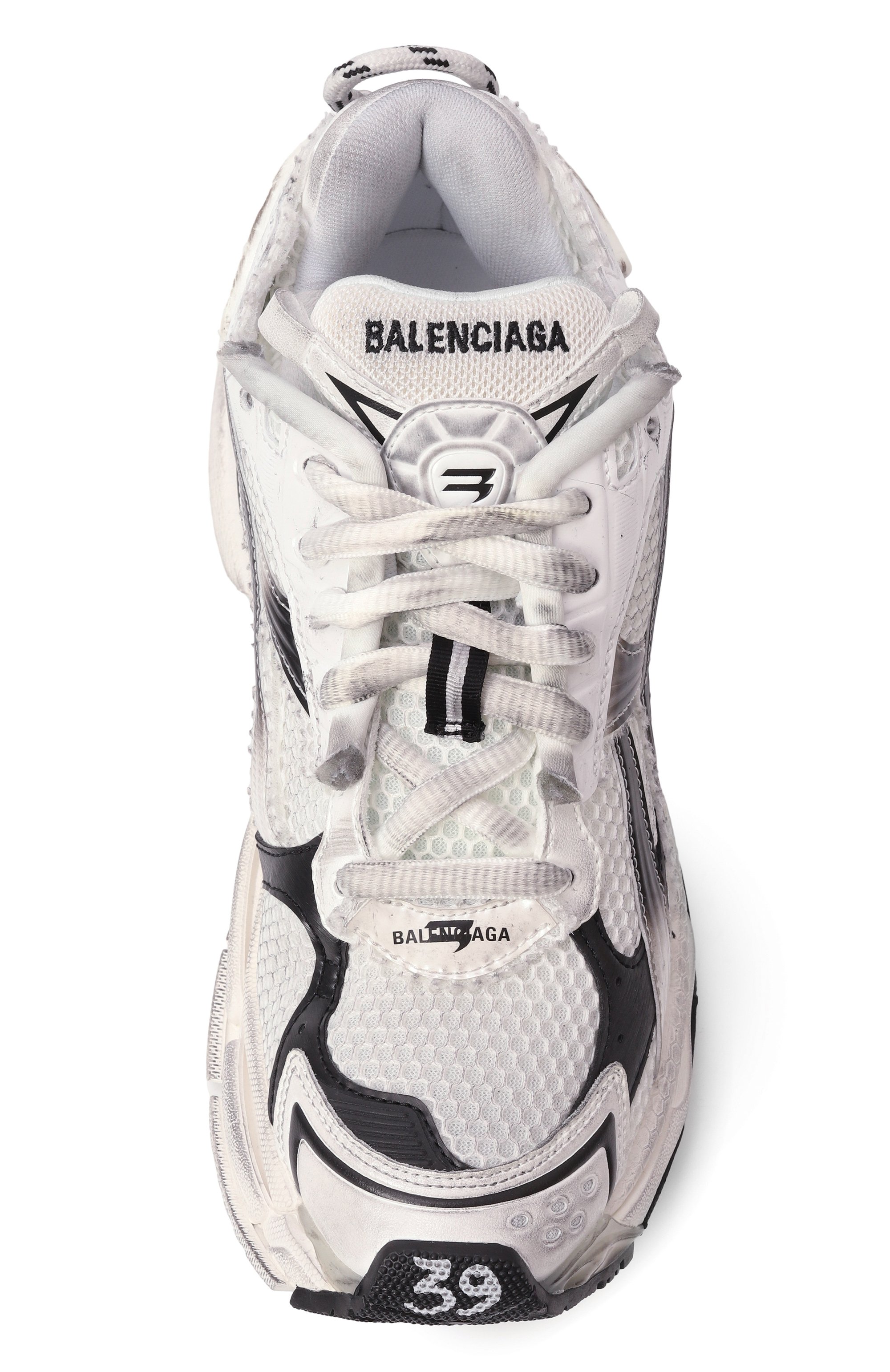 Женские белые комбинированные кроссовки runner BALENCIAGA купить в