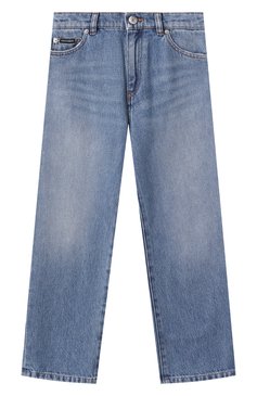 Детские джинсы DOLCE & GABBANA голубого цвета, арт. L42F81/LDC97/8-14 | Фото 1 (Нос: Не проставлено; Материал сплава: Проставлено; Детали: Потертости; Материал внешний: Хлопок; Ростовка одежда: 8 лет | 128 см, 10 - 11 лет | 140 - 146см, 16 лет | 164 см, 13 - 15 лет | 158 см)