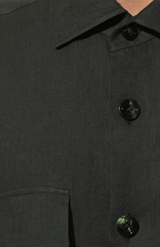 Льняная рубашка Kiton UMC016H08838 Зелёный  UMC016H08838 Фото 5