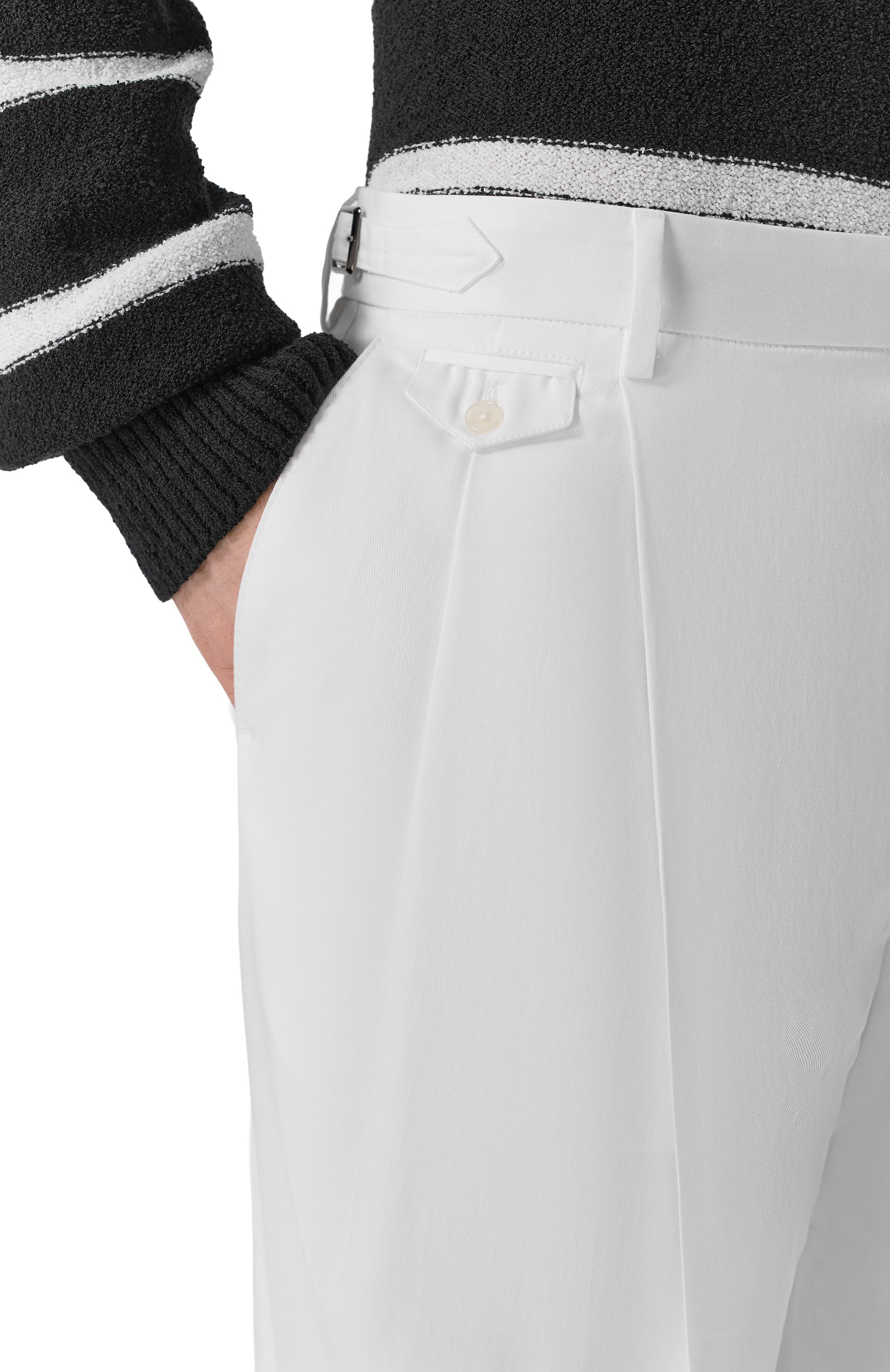 Хлопковые брюки DOLCE & GABBANA белого цвета по цене 111500 руб., арт. GP1B9T/FU60K, фото 5 Хлопковые брюки DOLCE & GABBANA, арт. GP1B9T/FU60K, фото 5