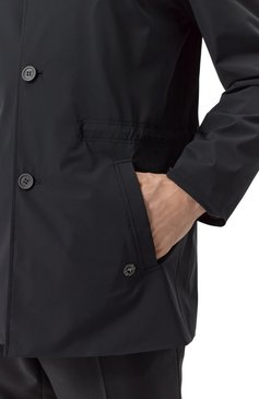 Мужской плащ STEFANO RICCI черного цвета, арт. MZJ5100200/PAEA2R | Фото 5 (Драгоценные камни: Проставлено; Материал сплава: Проставлено; Рукава: Длинные; Длина (верхняя одежда): Короткие; Стили: Кэжуэл; Мужское Кросс-КТ: Плащ-верхняя одежда; Материал внешний: Синтетический материал)