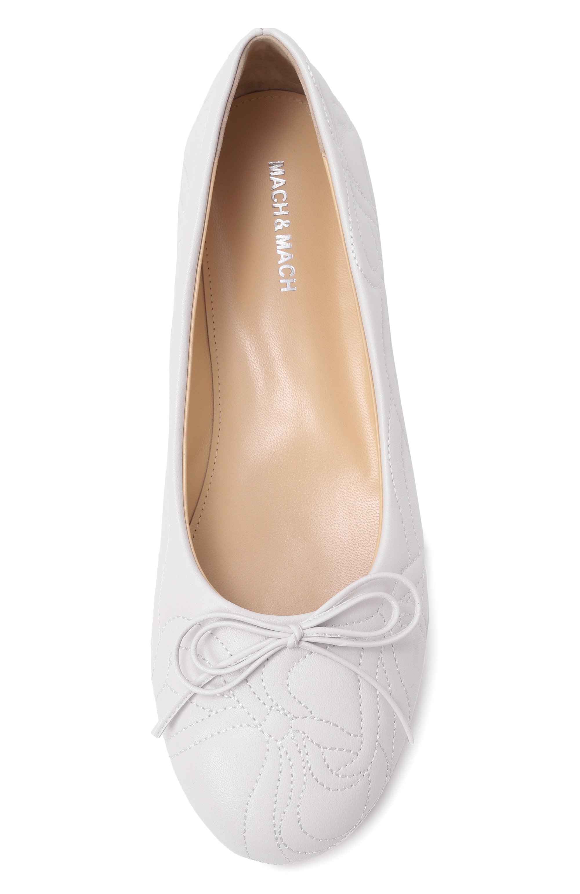 Кожаные балетки matelasse MACH & MACH, арт. SS25-S0926-10-NAP-WHT, фото 6