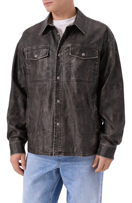 Куртка-рубашка Palm Angels PMJE015F25FAB001 Коричневый  PMJE015F25FAB001 Фото 3