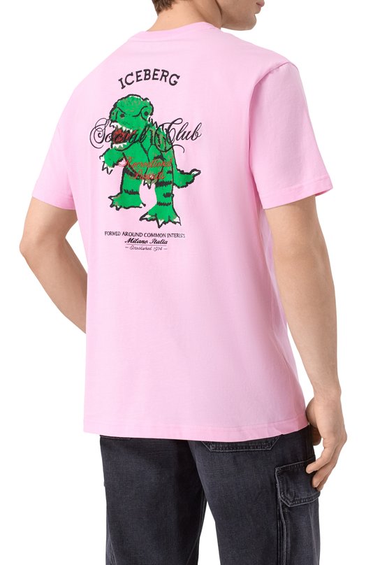 Хлопковая футболка Iceberg F045/6325 Розовый  F045/6325 Фото 4