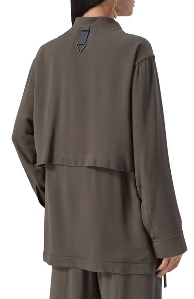 Шелковая куртка GIORGIO ARMANI хаки цвета по цене 481500 руб., арт. GW000757/TE10814, фото 4 Шелковая куртка GIORGIO ARMANI, арт. GW000757/TE10814, фото 4