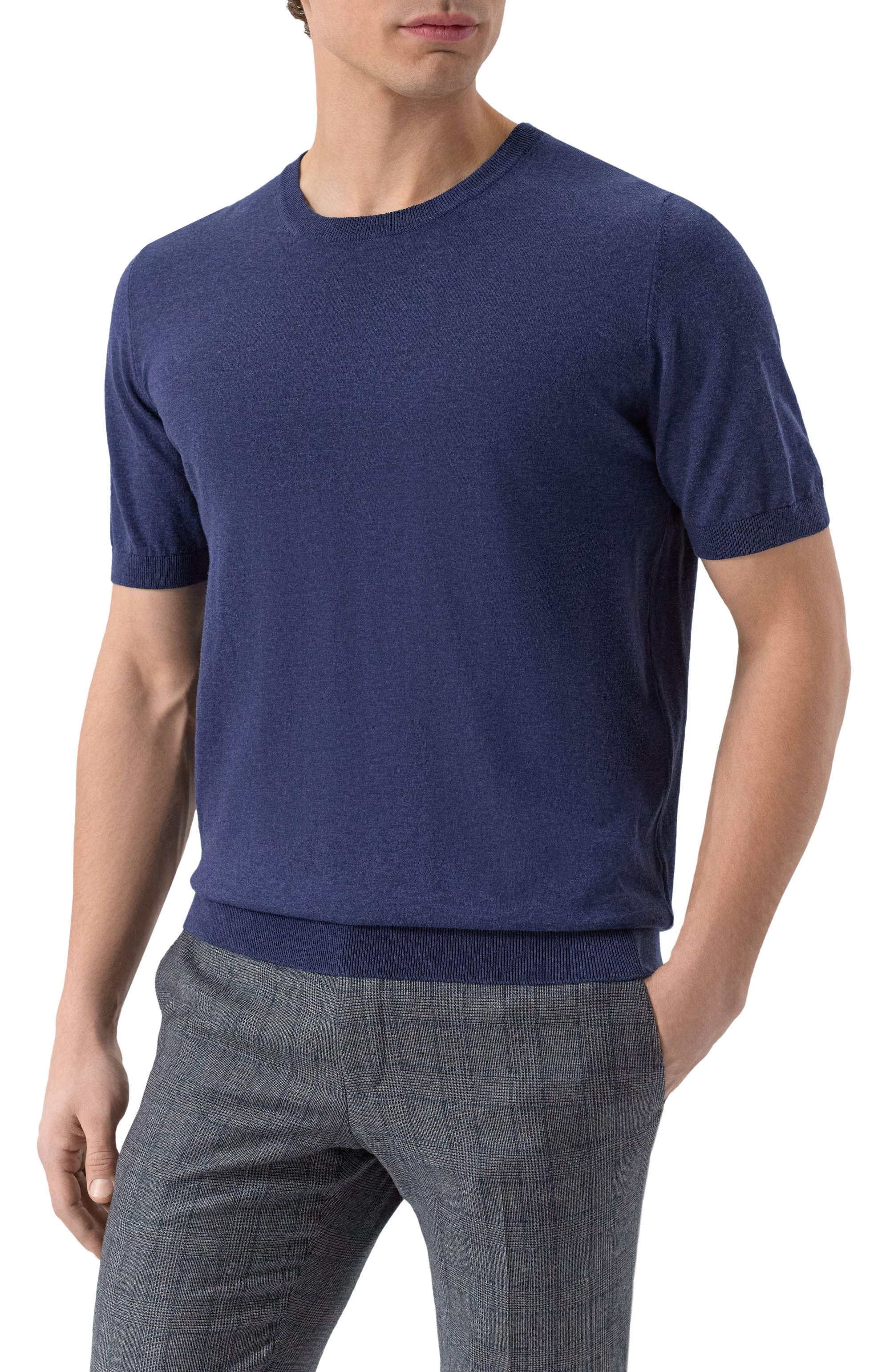 Хлопковый джемпер GRAN SASSO темно-синего цвета по цене 26050 руб., арт. 43154/20731, фото 3 Хлопковый джемпер GRAN SASSO, арт. 43154/20731, фото 3