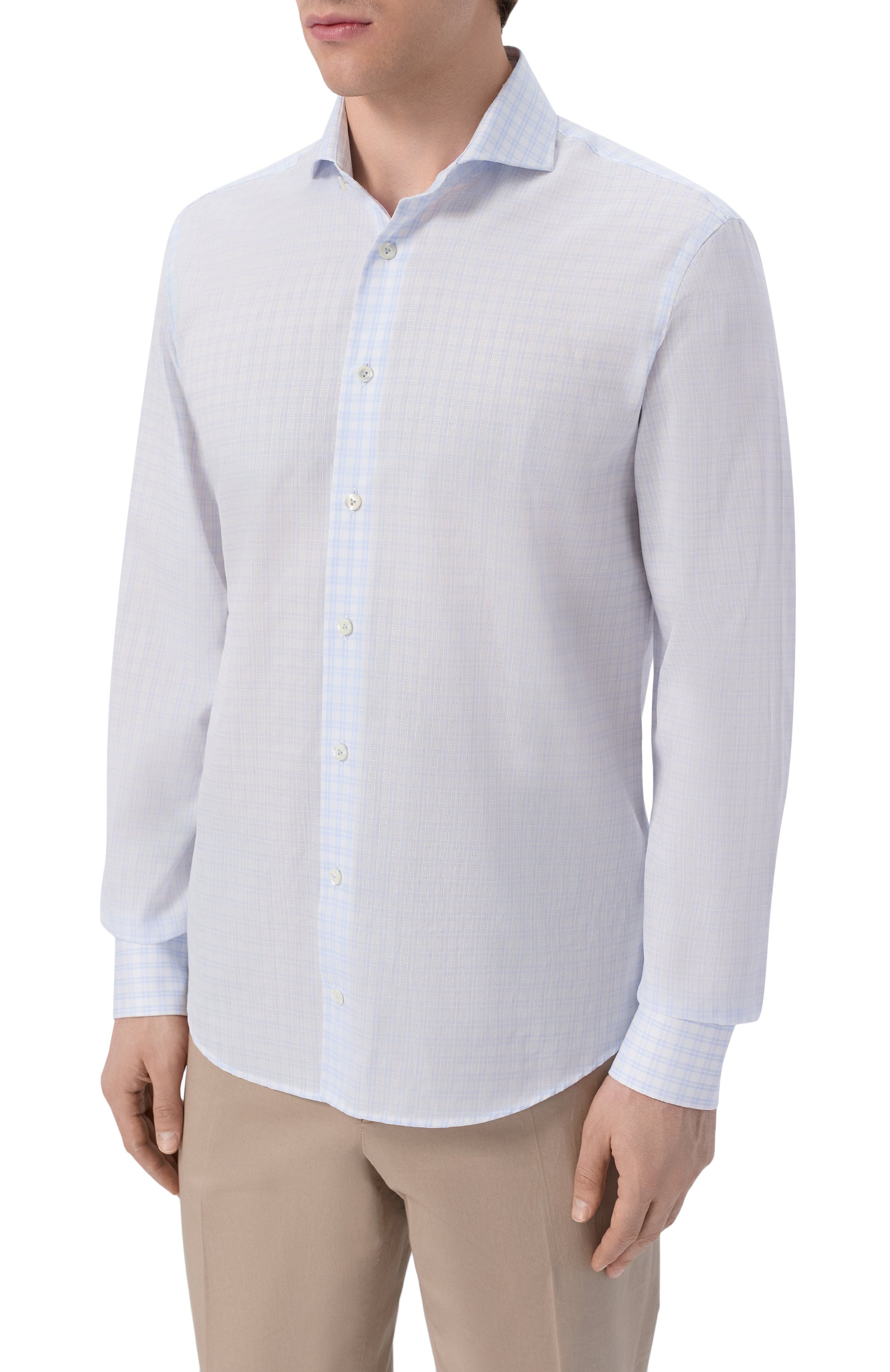 Хлопковая сорочка VAN LAACK голубого цвета по цене 29950 руб., арт. VL-RES0-SF25/152128, фото 3 Хлопковая сорочка VAN LAACK, арт. VL-RES0-SF25/152128, фото 3