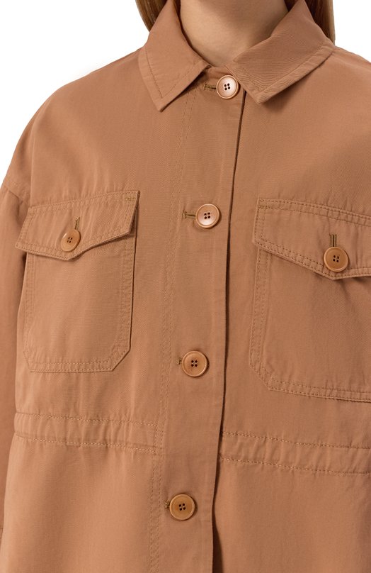 Куртка из хлопка и льна Weekend Max Mara EGER Бежевый  EGER Фото 5