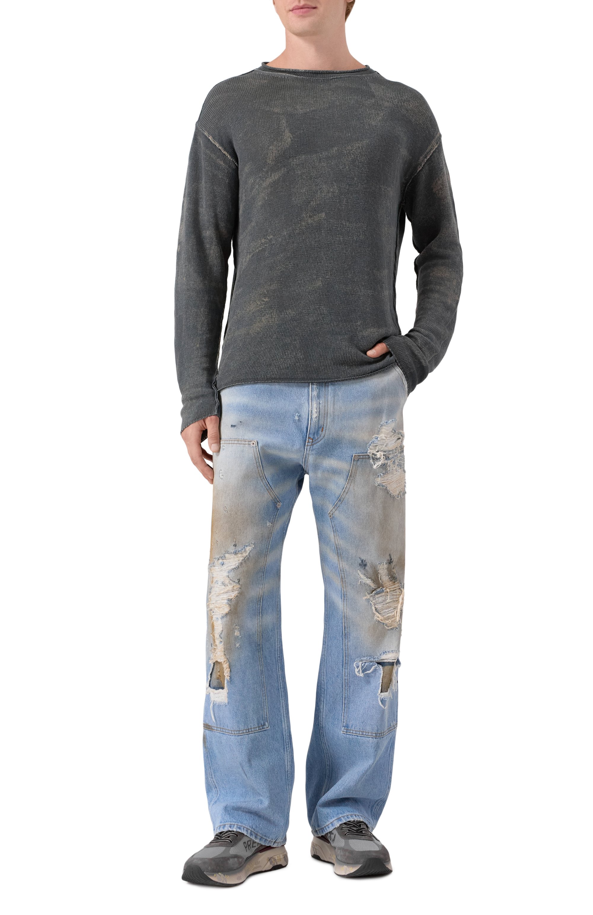 Джемпер из хлопка и льна TRANSIT темно-серого цвета по цене 43950 руб., арт. CFUTRW12470R, фото 2 Джемпер из хлопка и льна TRANSIT, арт. CFUTRW12470R, фото 2