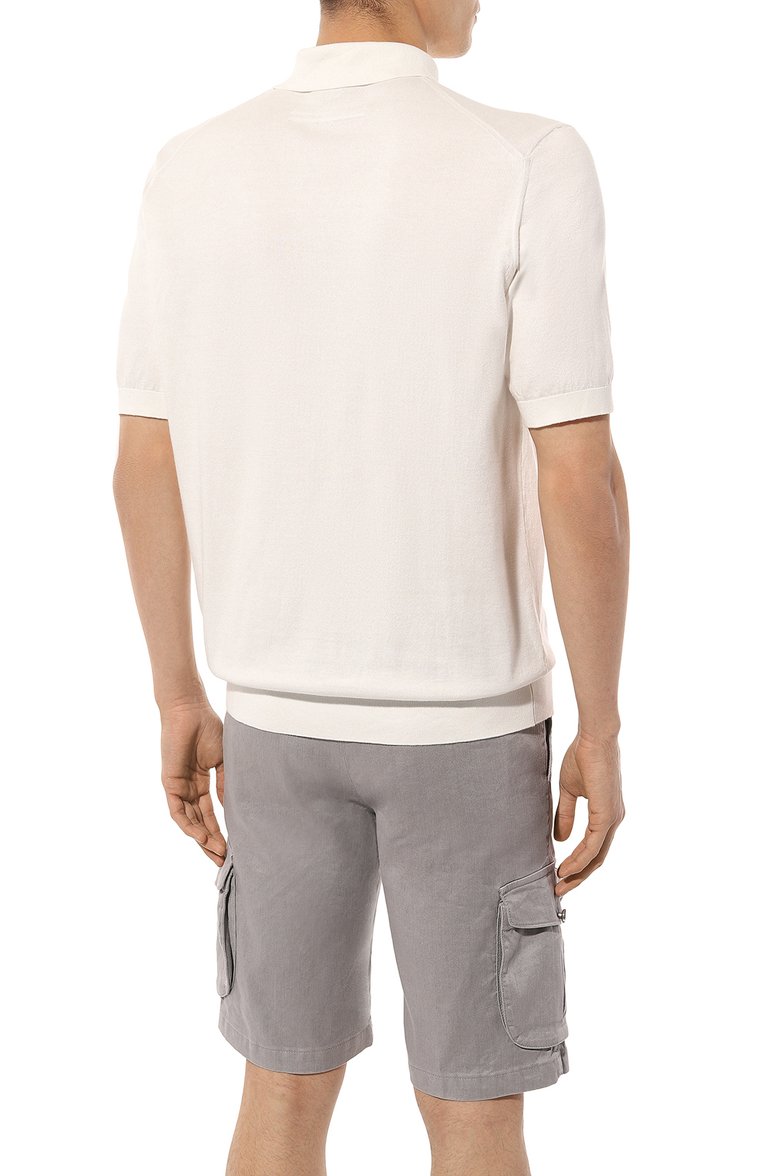 Мужское хлопковое поло ZEGNA белого цвета, арт. E8C90A7/C32 | Фото 4 (Длина (для топов): Стандартные; Материал внешний: Хлопок; Рукава: Короткие; Застежка: Пуговицы; Стили: Кэжуэл; Кросс-КТ: Трикотаж; Принт: Без принта; Автоматизация ТО: Проставлено; Автоматизация состава: Проставлено)