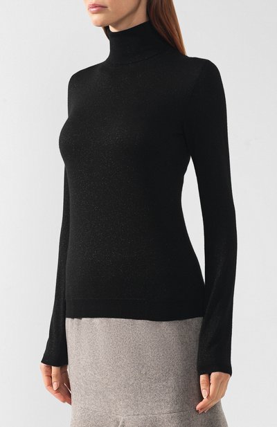 Водолазка из кашемира и шелка BRUNELLO CUCINELLI черного цвета по цене 113500 руб., арт. M41800063, фото 3 Водолазка из кашемира и шелка BRUNELLO CUCINELLI, арт. M41800063, фото 3