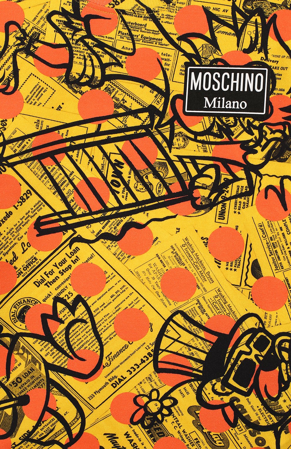 Хлопковый свитшот MOSCHINO, арт. HMF02T/LDB31/10A-14A, фото 3