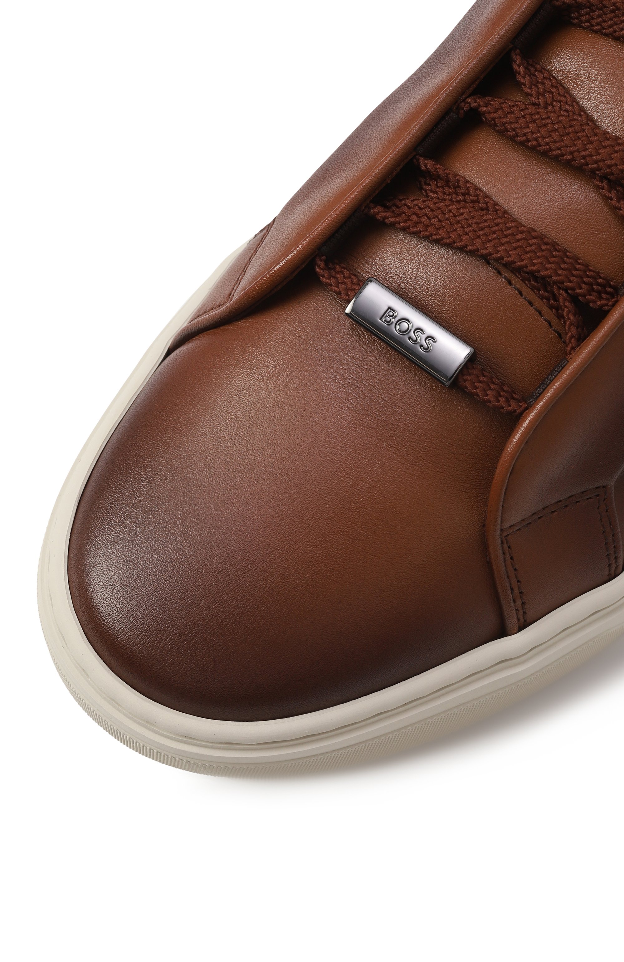 Кожаные кеды gary BOSS коричневого цвета по цене 59850 руб., арт. 50536619, фото 7 Кожаные кеды gary BOSS, арт. 50536619, фото 7