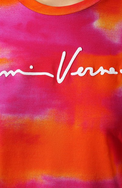 Хлопковая футболка VERSACE разноцветного цвета по цене 68000 руб., арт. A85758/A233409, фото 5 Хлопковая футболка VERSACE, арт. A85758/A233409, фото 5