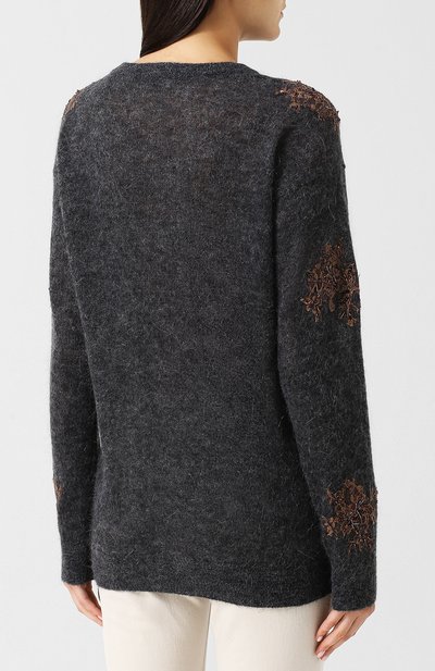 Вязаный пуловер с декоративной отделкой BRUNELLO CUCINELLI, арт. M1V769600, фото 4