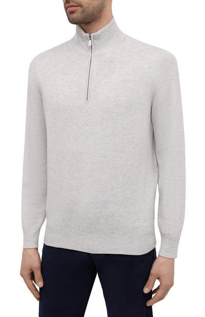 Кашемировый джемпер BRUNELLO CUCINELLI светло-серого цвета по цене 175000 руб., арт. M2200124, фото 3 Кашемировый джемпер BRUNELLO CUCINELLI, арт. M2200124, фото 3