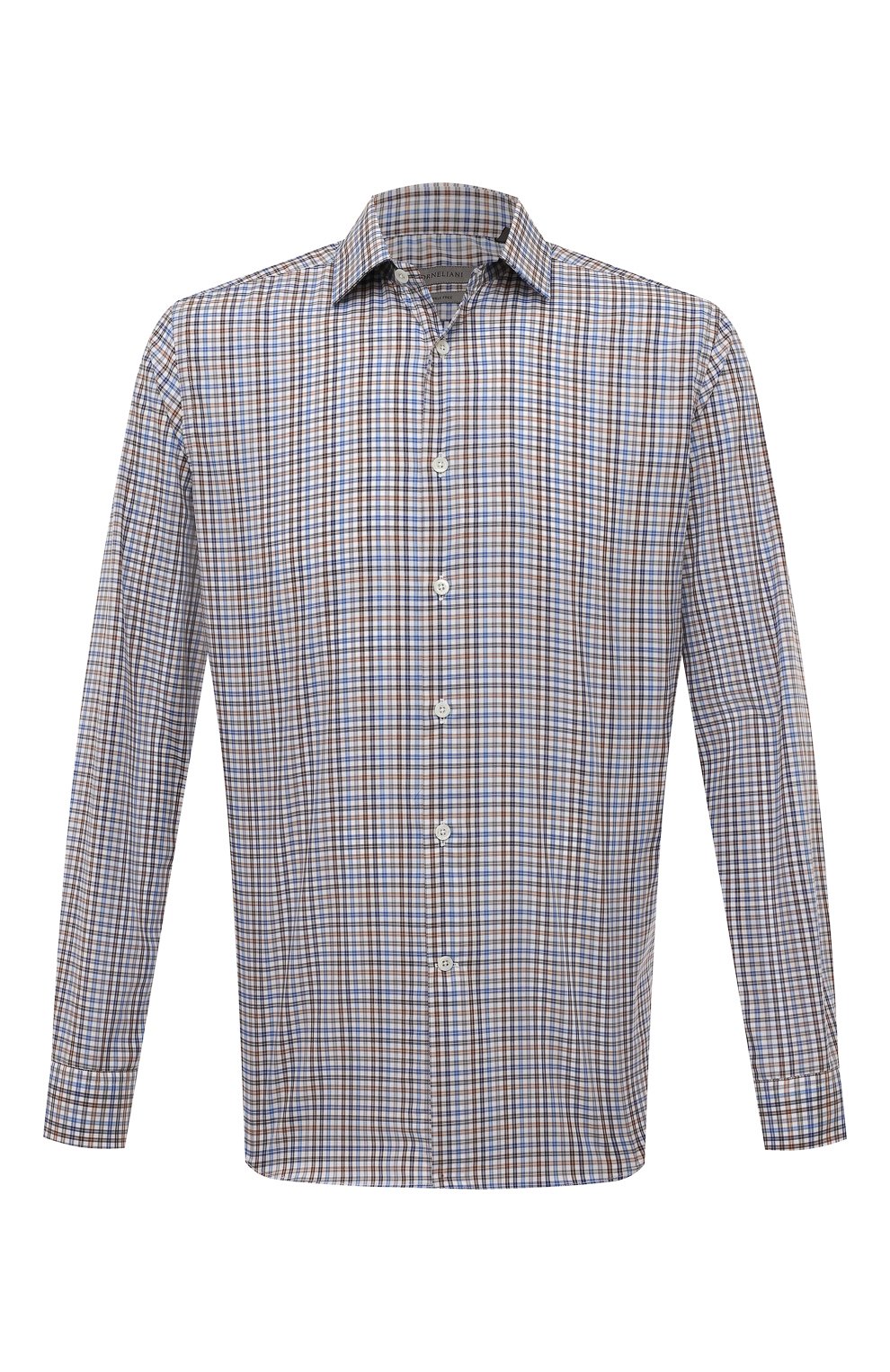 Хлопковая сорочка CORNELIANI синего цвета по цене 37700 руб., арт. 90P010-2811265/00, фото 1 Хлопковая сорочка CORNELIANI, арт. 90P010-2811265/00, фото 1